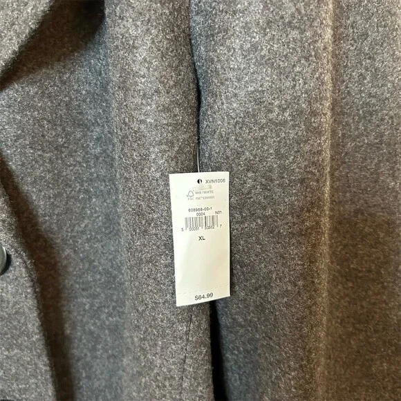 NWT Old Navy Pea Coat Womens XL Dark Gray Charcoal Double Breasted Lined - Picture 4 of 7